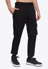 Dolce & Gabbana Logo Patch Cargo Pants Black GVB4ET FUFJU-N0000