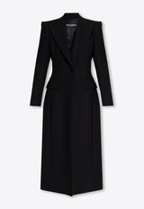 Dolce & Gabbana Single-Breasted Wool Long Coat Black F0W0JT HUMTB-N0000