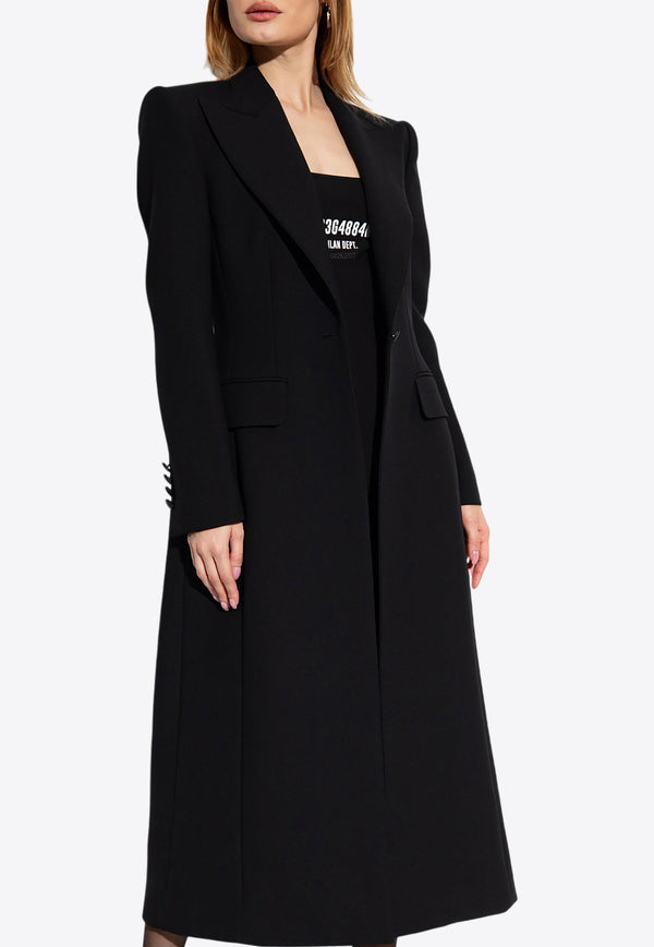 Dolce & Gabbana Single-Breasted Wool Long Coat Black F0W0JT HUMTB-N0000