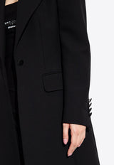 Dolce & Gabbana Single-Breasted Wool Long Coat Black F0W0JT HUMTB-N0000