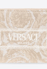 Versace Barocco Jacquard Zip-Around Wallet Cream DPDI056 1A09741-2KF4V