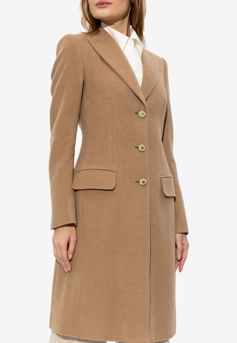 Dolce & Gabbana Single-Breasted Camel Hair Coat Beige F0Q41T FU2L4-M0179