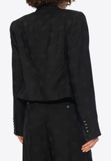 Dolce & Gabbana Single-Breasted Cropped Blazer Black F29UAT FJ2CI-N0000