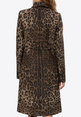 Dolce & Gabbana Leopard Print Wool Coat Brown F0V9IT FJ3D9-S8180