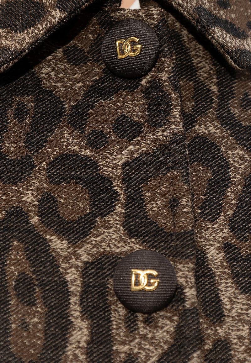 Dolce & Gabbana Leopard Print Wool Coat Brown F0V9IT FJ3D9-S8180