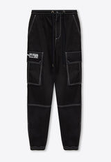 Dolce & Gabbana Contrast Stitch Logo Cargo Pants Black FTC20T FUFML-N0000