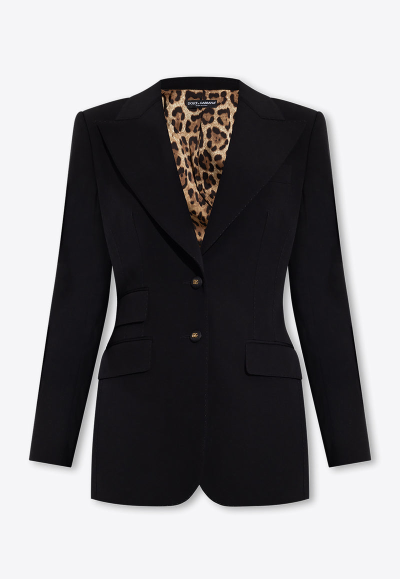 Dolce & Gabbana Single-Breasted Wool Blazer Black F29Z8T FUBGB-N0000