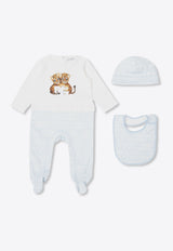 Dolce & Gabbana Kids Babies Leopard Print Onesie Gift Set - Set of 3 White L1JO6H G7KQ7-S9000