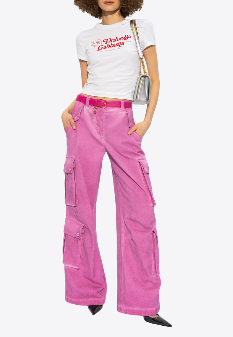 Dolce & Gabbana Straight-Leg Cargo Pants Pink FTC3JT GDCBW-F6747