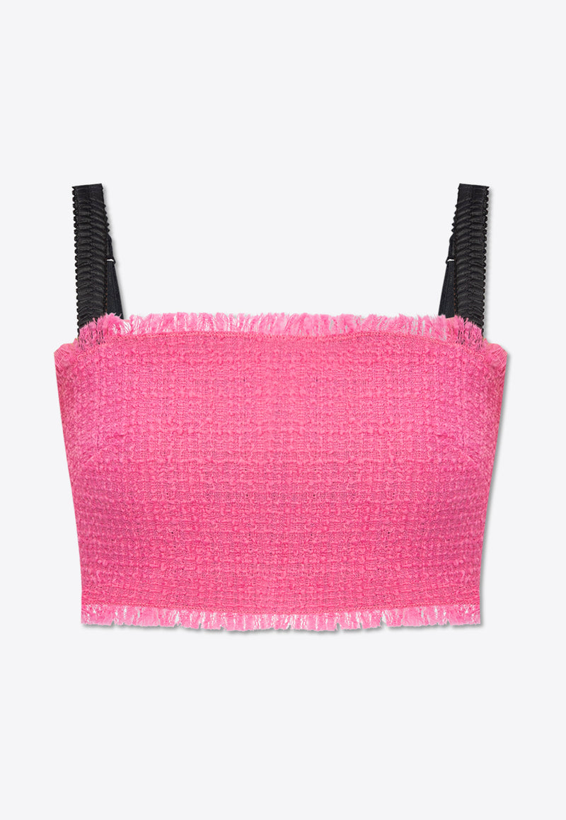 Dolce & Gabbana Tweed Cropped Tank Top Pink F79DAT FMMHN-F0758