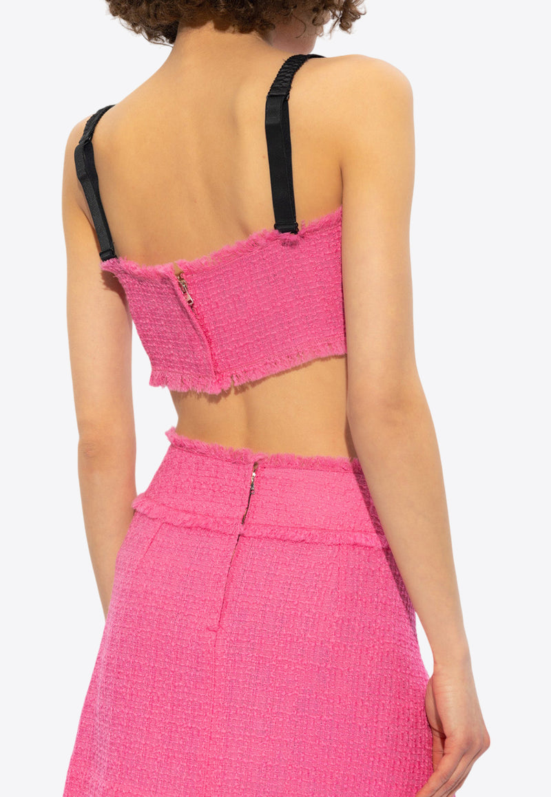 Dolce & Gabbana Tweed Cropped Tank Top Pink F79DAT FMMHN-F0758