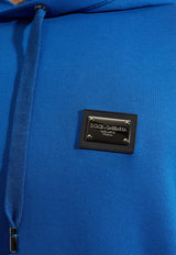 Dolce & Gabbana Logo Plaque Hooded Sweatshirt Blue G9ZU0T G7F2G-BA232