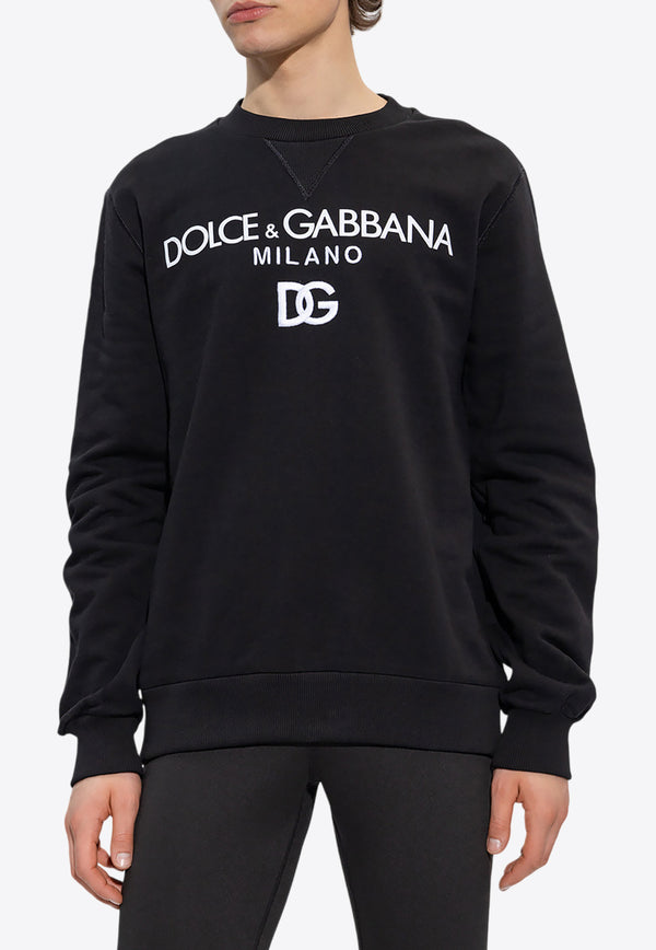 Dolce & Gabbana Logo Print Crewneck Sweatshirt Black G9ACGZ FU7DU-N0000