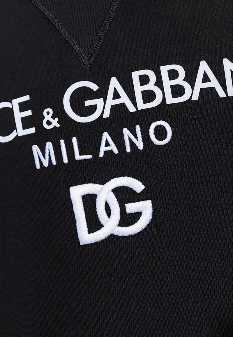 Dolce & Gabbana Logo Print Crewneck Sweatshirt Black G9ACGZ FU7DU-N0000