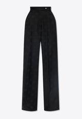 Dolce & Gabbana Monogram Jacquard Tailored Pants Black FTCP2T FJ2CI-N0000