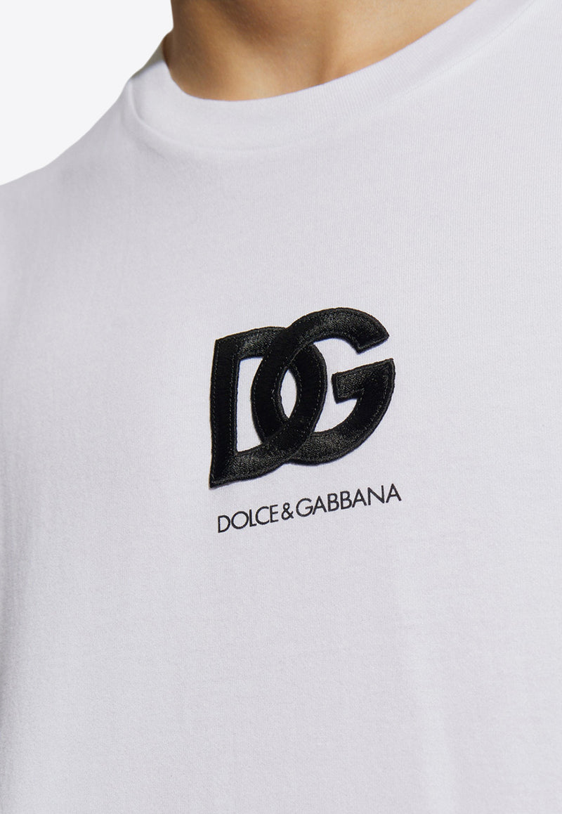 Dolce & Gabbana DG Logo Embroidered T-shirt White G8PN9Z G7M2F-W0800