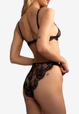 Dolce & Gabbana Silk Lace-Trimmed Triangle Bra Black O1E31T ONN35-N0000