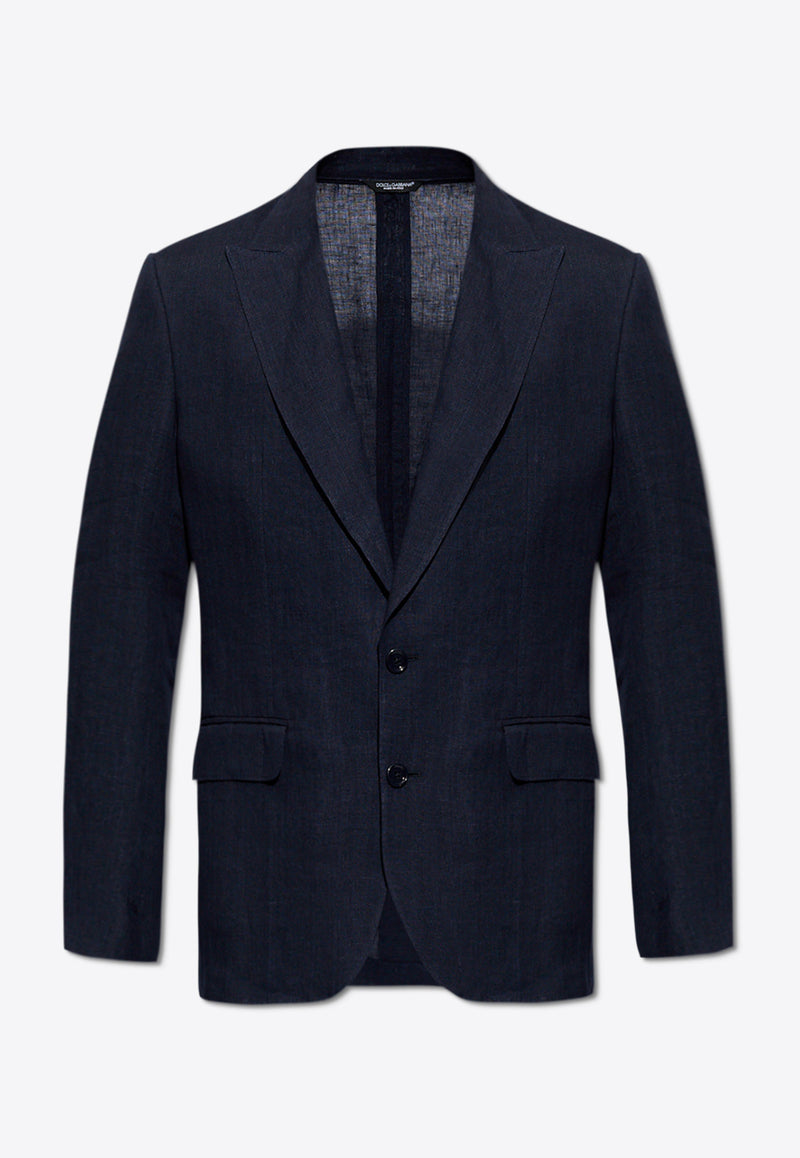 Dolce & Gabbana Single-Breasted Buttoned Blazer Navy G2QS6T HUMHJ-S8280