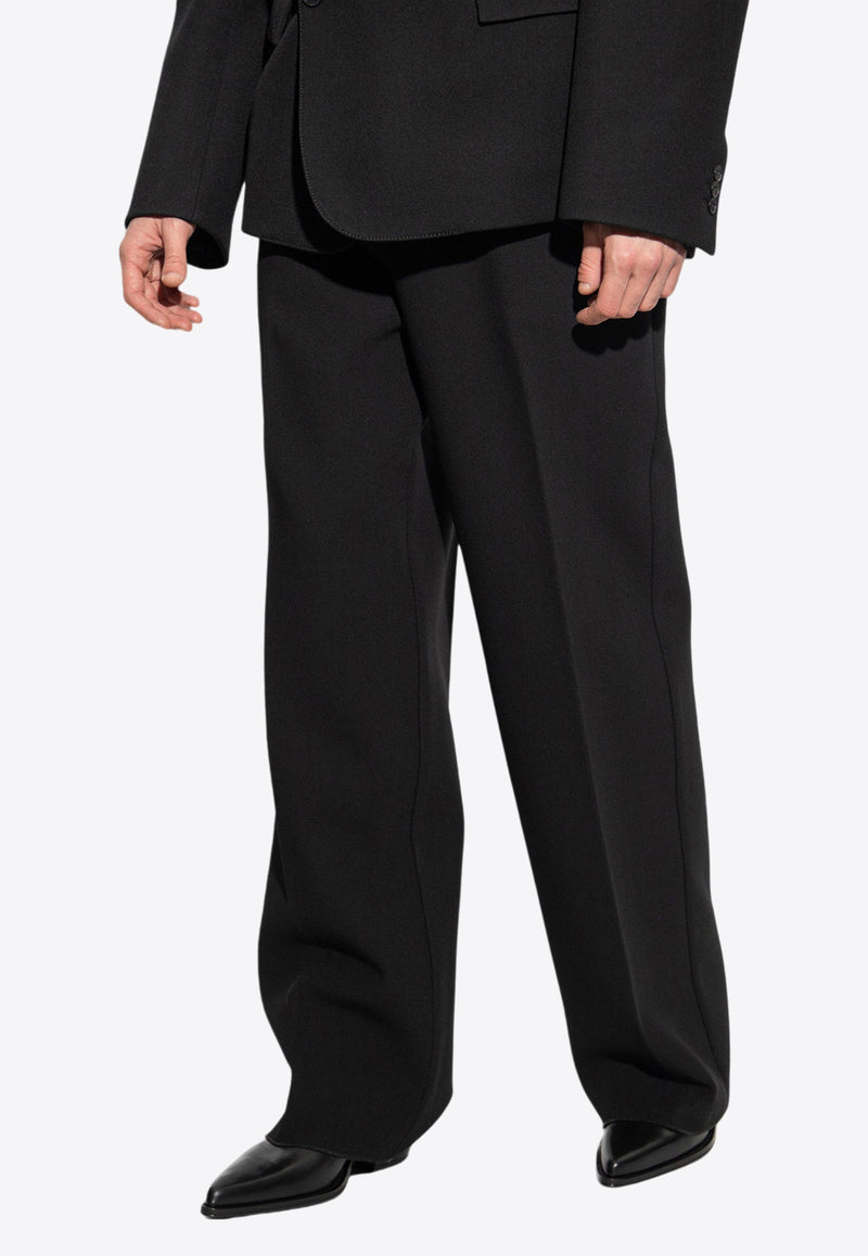 Off-White Wide-Leg Wool Tailored Pants Black OMCO024F23 FAB004-1010