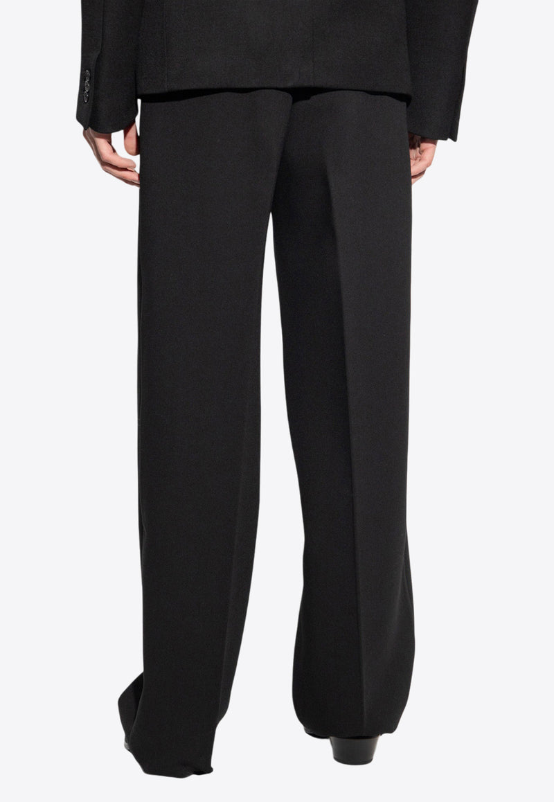 Off-White Wide-Leg Wool Tailored Pants Black OMCO024F23 FAB004-1010