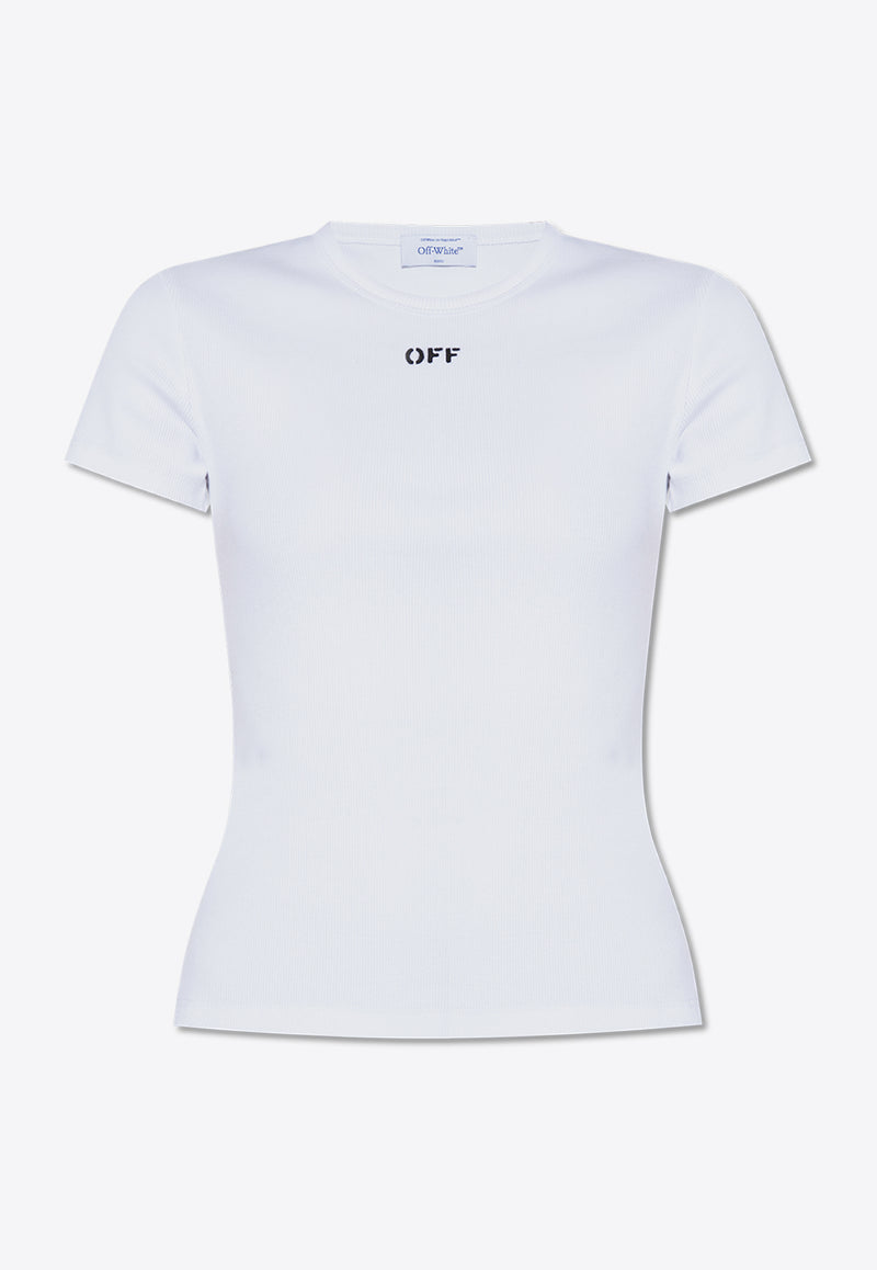 Off-White Stamp Logo Crewneck T-shirt White OWAA065F23 JER001-0110