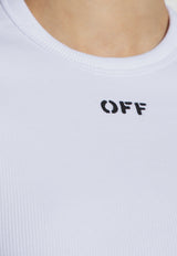 Off-White Stamp Logo Crewneck T-shirt White OWAA065F23 JER001-0110