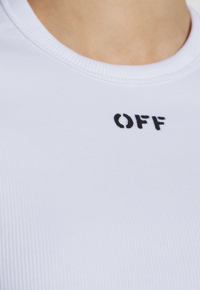 Off-White Stamp Logo Crewneck T-shirt White OWAA065F23 JER001-0110