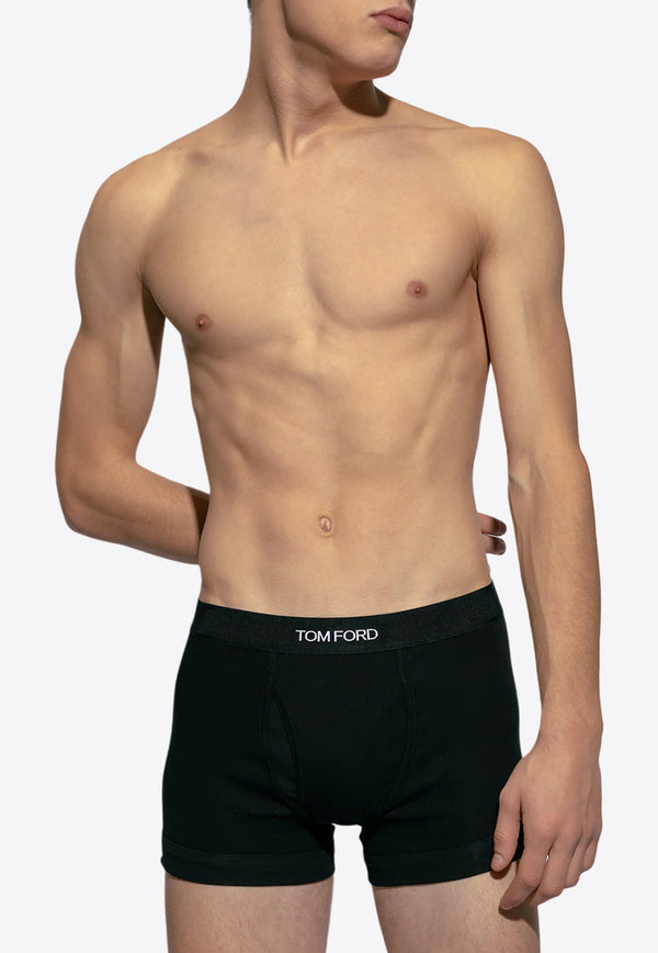 Tom Ford Logo Waistband Boxer Shorts Black T4LC31040 0-002