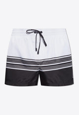 Dolce & Gabbana Striped Swimming Shorts White KĄPIELOWE M4A06T FIM35-HAY5N