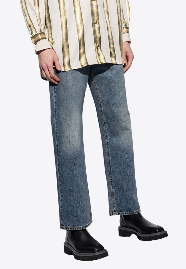 Etro Logo Embroidered Straight-Leg Jeans Blue U1W806 9648-250