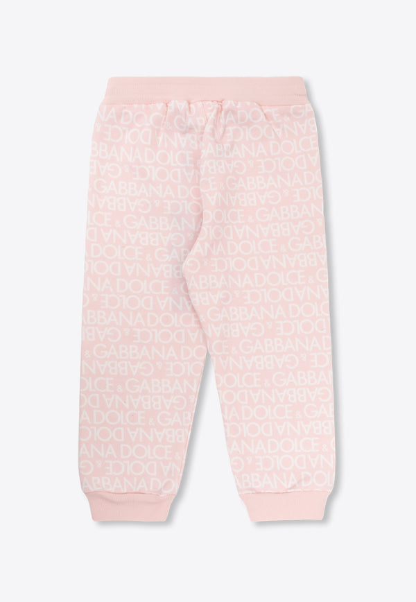 Dolce & Gabbana Kids Baby Girls All-Over Logo Track Pants Pink L1JPIB G7KR1-HFXCA