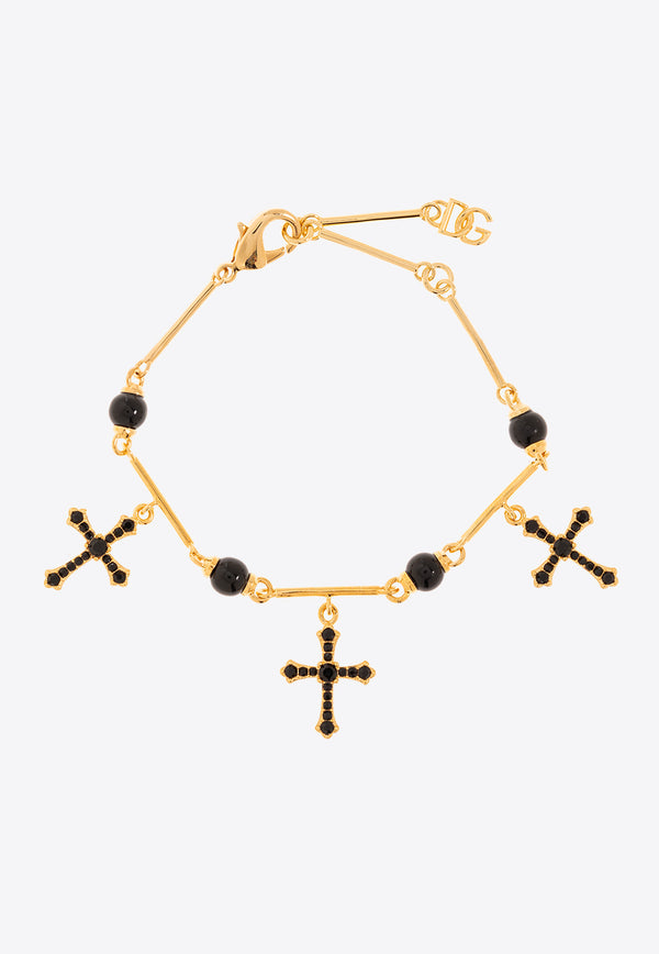 Dolce & Gabbana Cross Pendant Bracelet Gold WBQ2D4 W1111-ZOO00