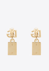 Dolce & Gabbana Logo Plaque DG Logo Drop Earrings Gold WEP6T1 W1111-87562