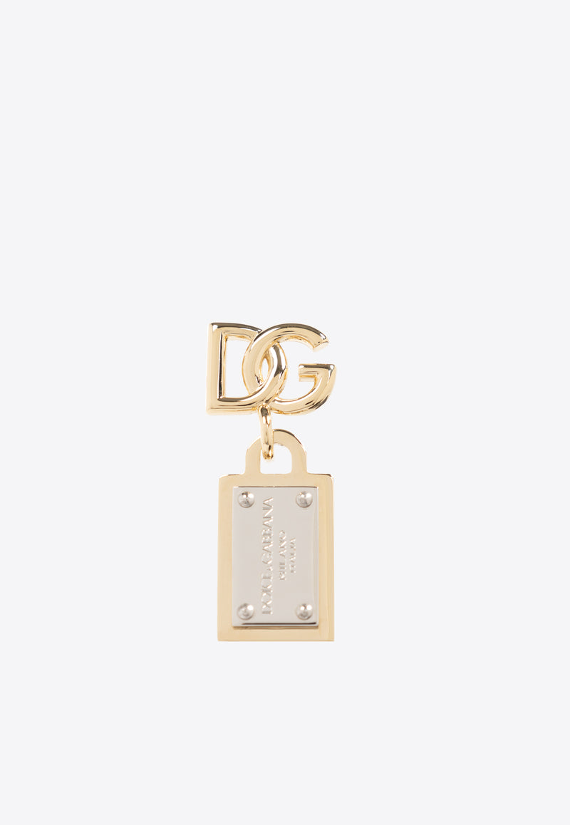 Dolce & Gabbana Logo Plaque DG Logo Drop Earrings Gold WEP6T1 W1111-87562