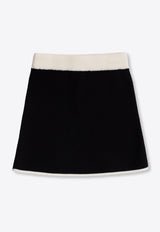 Dolce & Gabbana Kids Girls DG Embroidered Mini Skirt Black L5KI05 JCVT2-N0000