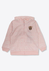 Dolce & Gabbana Kids Girls All-Over Logo Zip-Up Hoodie Pink L1JWHM G7KR1-HFXCA