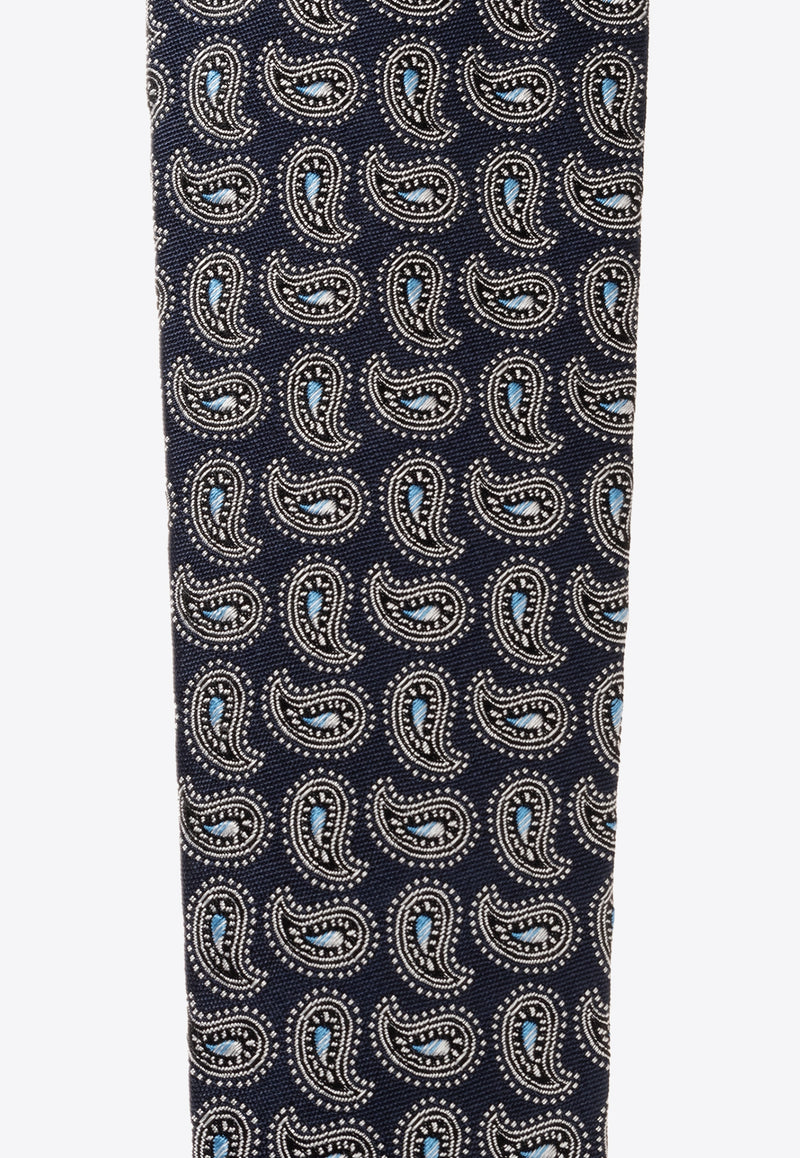 Etro Paisley Print Silk Tie Navy MASA0001 AS159-S9883