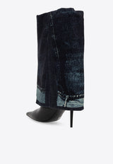 Jimmy Choo X Jean Paul Gaultier 90 Over-the-Knee Denim Boots Blue JCXJPG CUFF OTK NAJ-BLACK DENIM