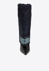 Jimmy Choo X Jean Paul Gaultier 90 Over-the-Knee Denim Boots Blue JCXJPG CUFF OTK NAJ-BLACK DENIM