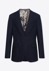 Etro Single-Breasted Jacquard Blazer Navy MRCB0001 99JT502-S9001