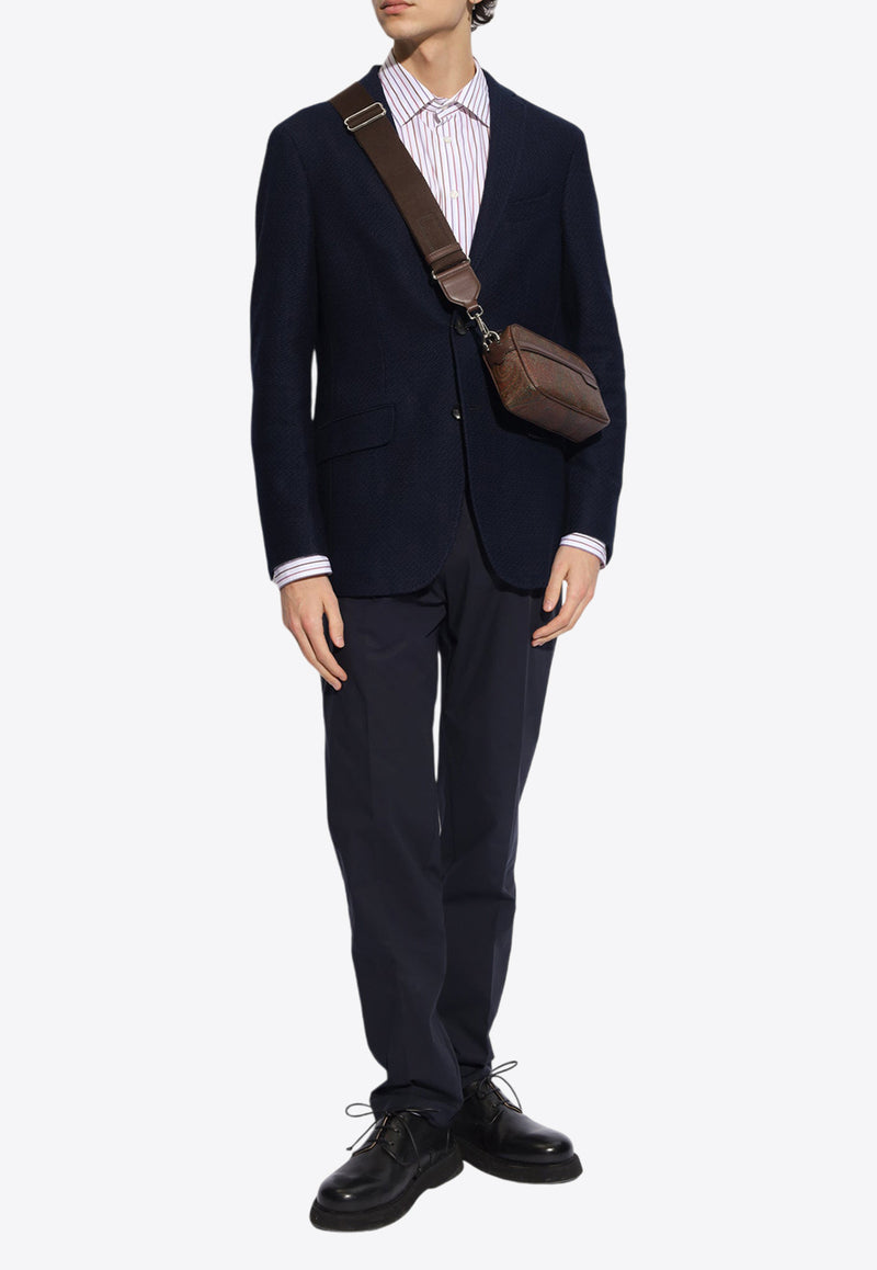 Etro Single-Breasted Jacquard Blazer Navy MRCB0001 99JT502-S9001