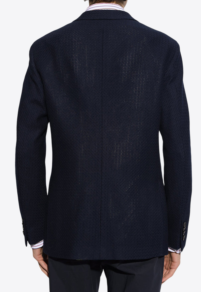 Etro Single-Breasted Jacquard Blazer Navy MRCB0001 99JT502-S9001