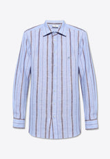 Etro Pegaso Long-Sleeved Stripe Shirt Light Blue MRIB0002 99TR314-S8451