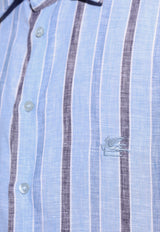 Etro Pegaso Long-Sleeved Stripe Shirt Light Blue MRIB0002 99TR314-S8451