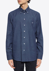 Etro Logo Embroidered Long-Sleeved Shirt Navy MRIB0004 99SA531-X0883