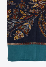 Etro Paisley Print Frayed Scarf Navy MATA0007 AV222-X0883