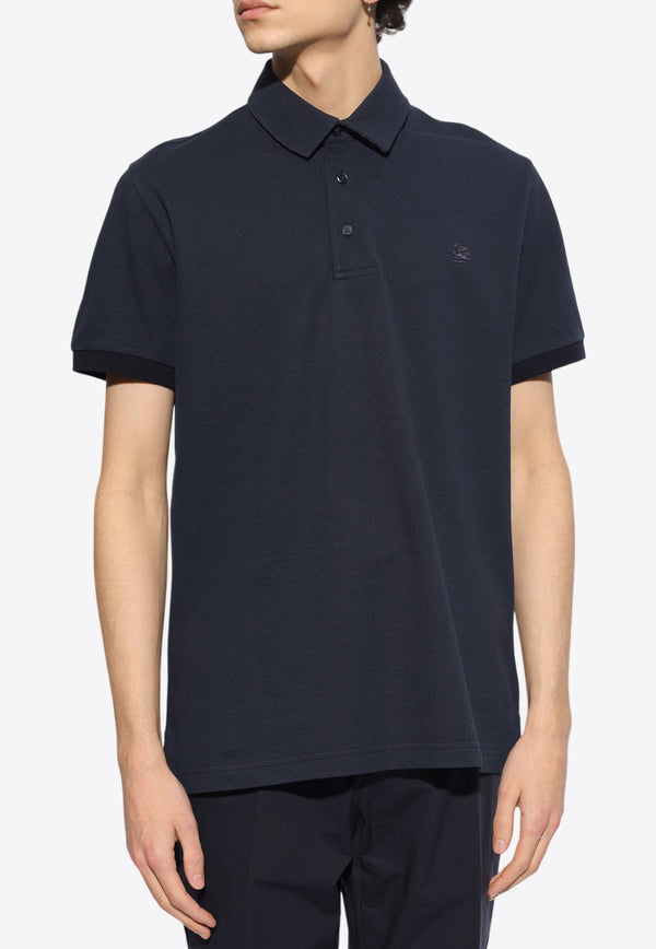 Etro Pegaso Polo T-shirt Navy MRMD0006 AC174-B0665