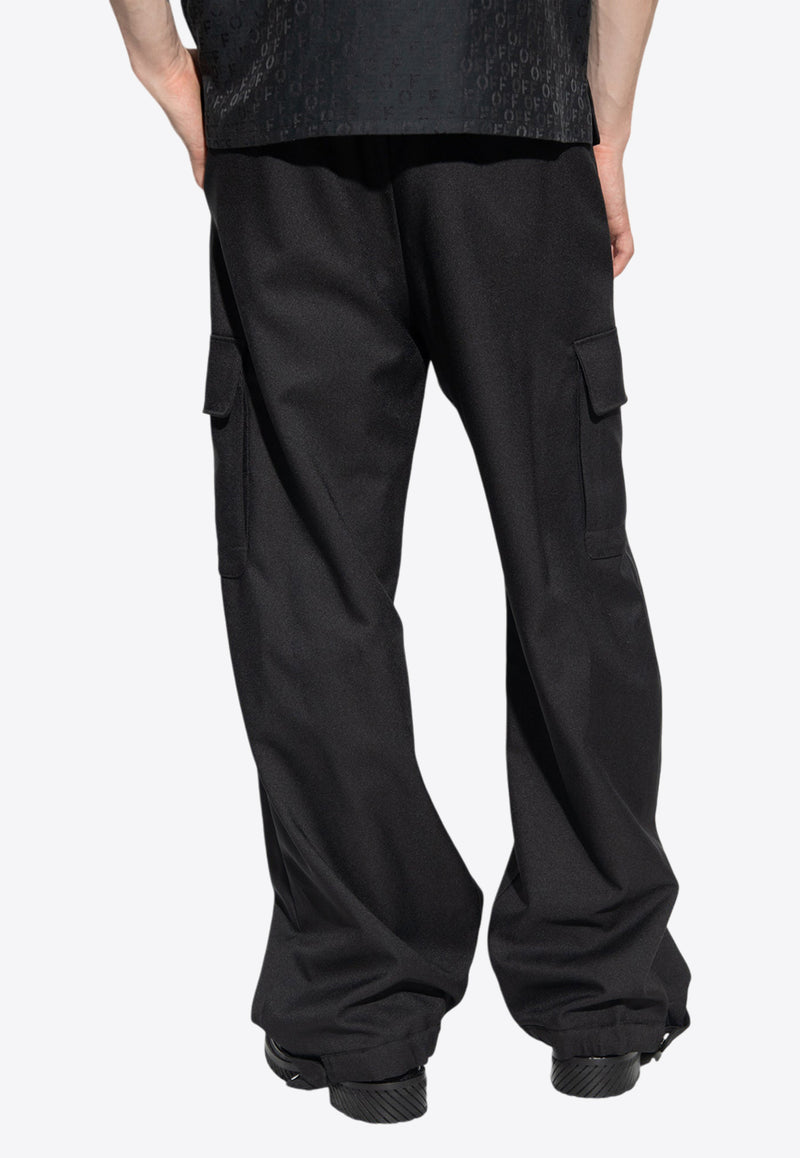 Off-White Embroidered Logo Cargo Pants Black OMCF037F23 FAB004-1010