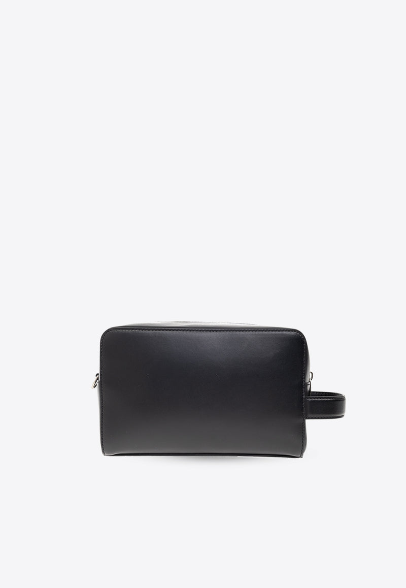 Off-White Quote Bookish Calf Leather Pouch Bag Black OMNS028F23 LEA001-1001