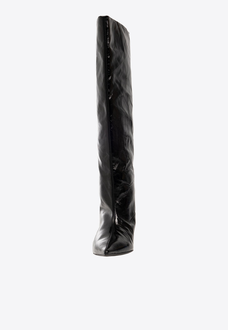 GANNI Glossy 50 Knee-Length Boots Black S2213 4909-099